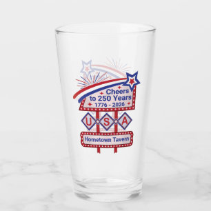 Verre Personnalisé USA 250–Marquise Rétro Patriotique