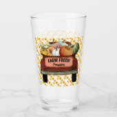 Verre Personnaliser d'automne Citrouille Feuilles d'or (Devant)