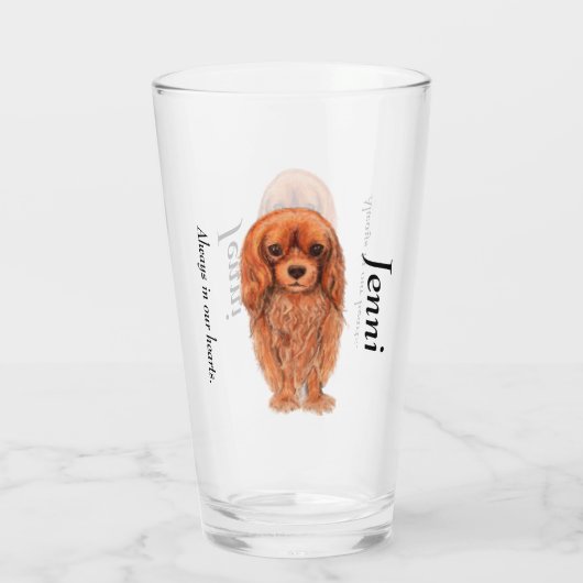 Verre Personnaliser Ruby Cavalier King Charles Spaniel (Dos)