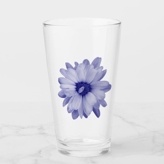 Verre pétale bleu tordu (Devant)