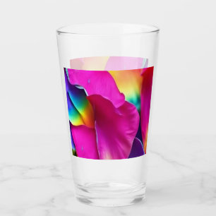 Verre Pétales Roses arc-en-ciel