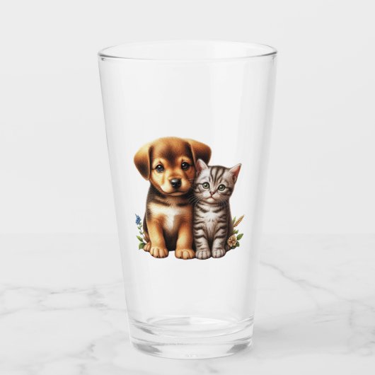 Verre Petit chiot/chaton (Devant)