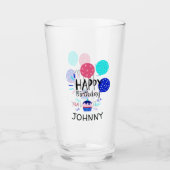 Verre Petit gâteau et texte de joyeux anniversaire de (Devant)