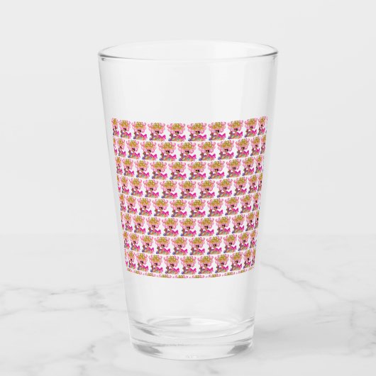 Verre Petite fille en rose (Devant)