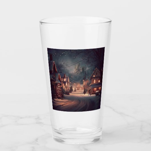 Verre Petite ville de Noël 3 (Devant)