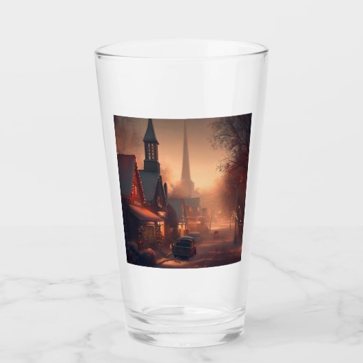 Verre Petite ville de Noël 4 (Devant)