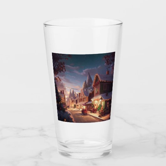 Verre Petite ville de Noël 5 (Devant)
