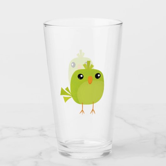 Verre Petits oiseaux mignons (Devant)