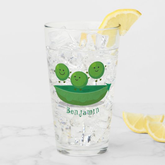 Verre Petits pois sauteurs en pod dessin animé illustrat (Dos glace)