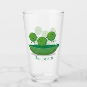 Verre Petits pois sauteurs en pod dessin animé illustrat (Devant)