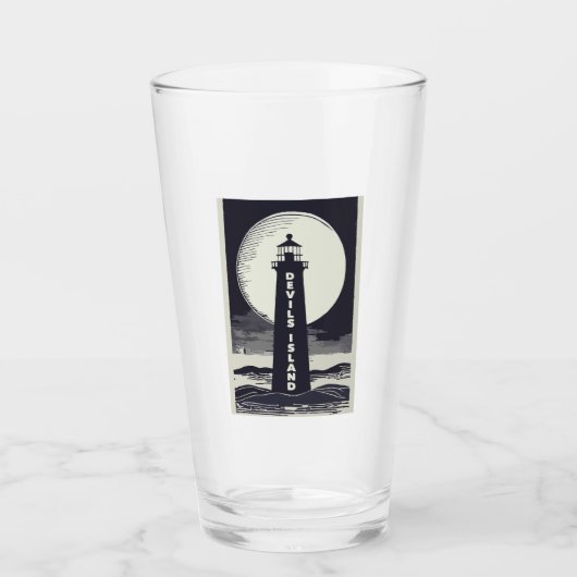 Verre Phare de Devils Island Wisconsin Moon (Devant)