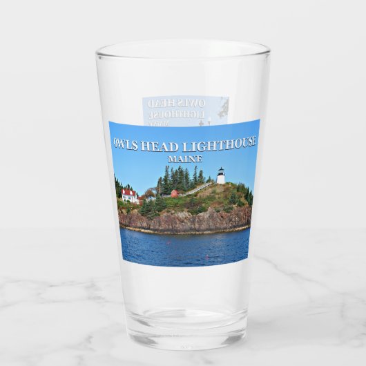 Verre Phare de Owls Head, Maine Pint Glass (Dos)
