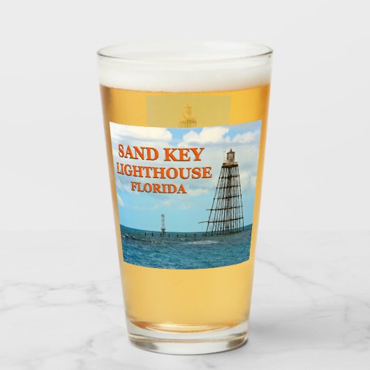 Verre Phare de Sand Key, Floride Pint Glass (Dos (rempli))