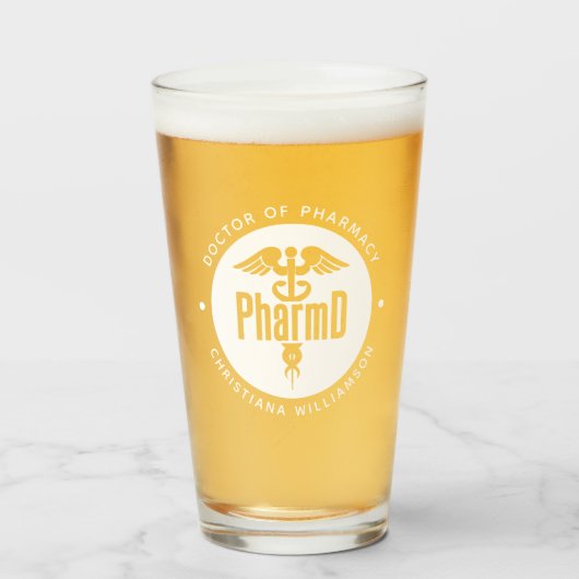 Verre PharmD Docteur en pharmacie Pharmacy Graduation Ph (Devant (rempli))