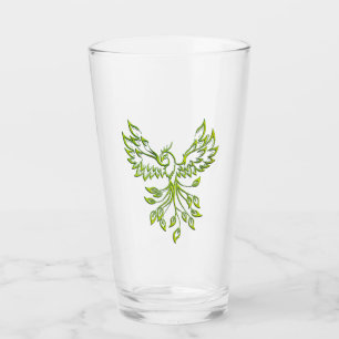 Verre Phoenix vert se lève sur le noir
