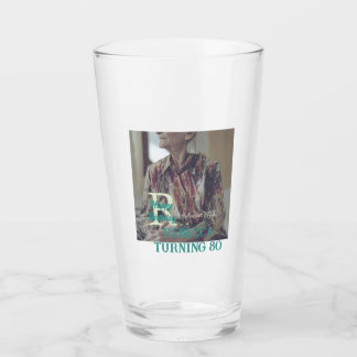 Verre Photo 80e anniversaire ajouter nom date moderne ve