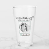 Verre Photo Bienvenue bébé garçon fier parent parent (Devant)