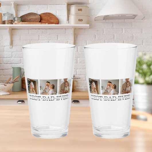 Verre Photo Collage moderne & Gris Meilleur Papa Jamais