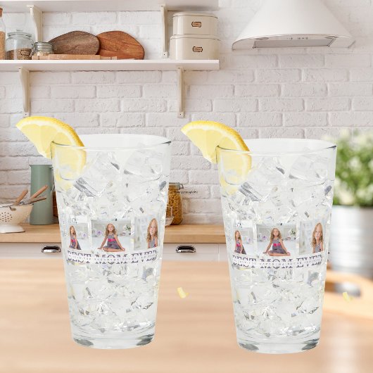 Verre Photo Collage moderne Joyeux jour des mères violet