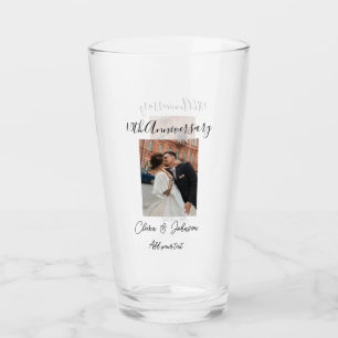 Verre photo de 10 ans de mariage nom couple Romanti