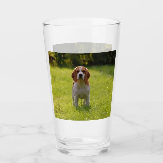 Verre Photo de chien personnalisée 2 côté (Devant)