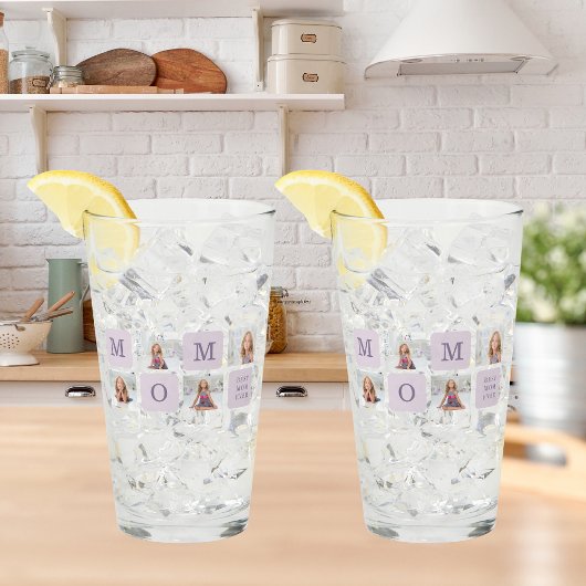 Verre Photo de collage moderne Meilleure mère Ever Purpl