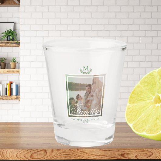 Verre photo de famille personnalisé | Monogramme