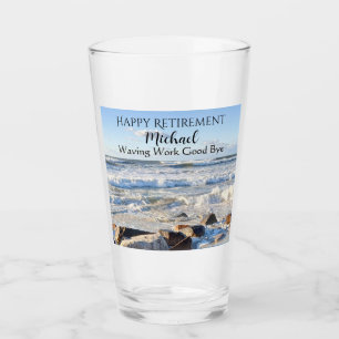 Verre Photo de la retraite heureuse des vagues de l'océa