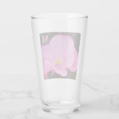 Verre Photo d'Elegant Hot Pink Flower Initial (Dos)