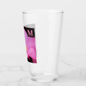Verre Photo d'Elegant Hot Pink Flower Initial (Gauche)