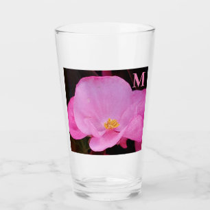Verre Photo d'Elegant Hot Pink Flower Initial