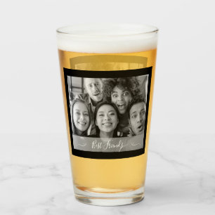 Verre Photo des meilleurs amis noir et blanc