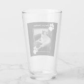 Verre Photo des pattes de chien mignonnes et du message (Dos)