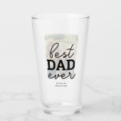 Verre Photo du meilleur papa jamais calligraphie (Devant)