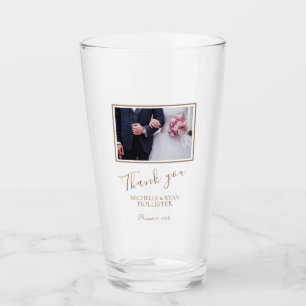 Verre Photo élégante de Merci de mariage