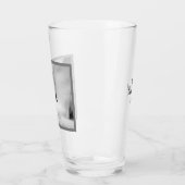 Verre Photo en noir et blanc de mignon chien reposant av (Gauche)