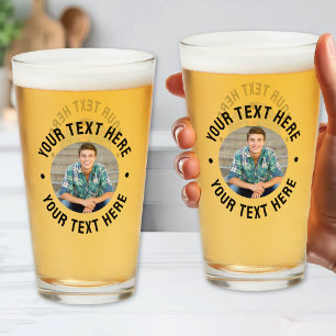 Verre Photo et texte personnalisés