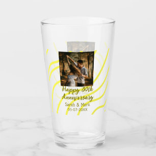Verre Photo jaune doré 30e anniversaire de mariage nom