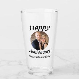Verre Photo personnalisée du Joyeux anniversaire moderne