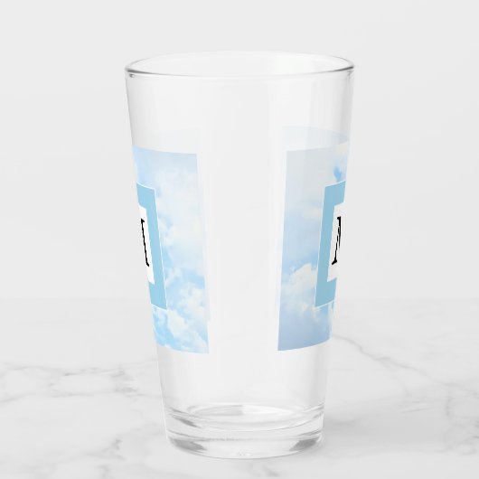 Verre Photo Soft Blue Sky Custom Single Initial (Droite)