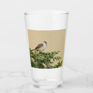 Verre Photographie charmante d'un oiseau moineau