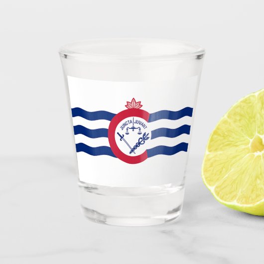 Verre photographié patriotique avec drapeau de Cin (Devant)