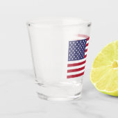 Verre photographié patriotique avec drapeau des US (Gauche)