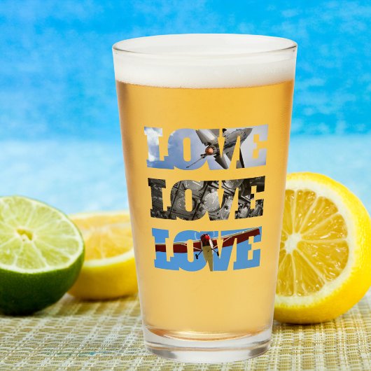 Verre Photos d'avion dans le cadre LOVE, Aviation Simple