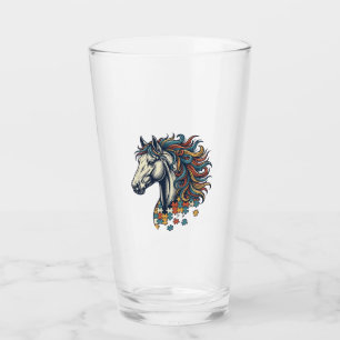 Verre Pièce de puzzle de cheval coloré T-Shirt gravure v