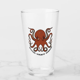 Verre Pieuvre Rouge Fierce Avec Dessin Tentacles De Curl