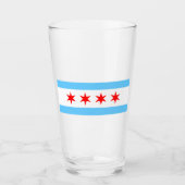 Verre Pinceau de drapeau de Chicago (Devant)