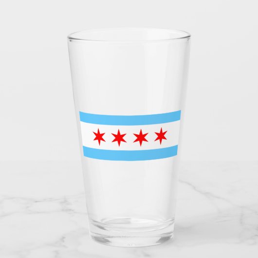 Verre Pinceau de drapeau de Chicago (Devant)