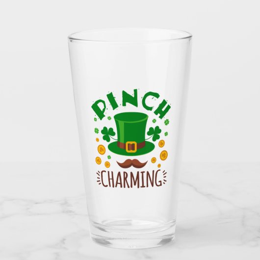 Verre Pinch Charming Funny Jour de la Saint Patrick Homm (Devant)
