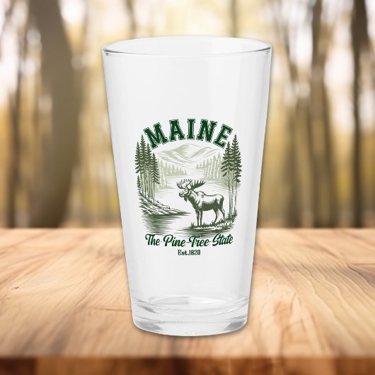 Verre Pine Tree State Moose and River Artwork